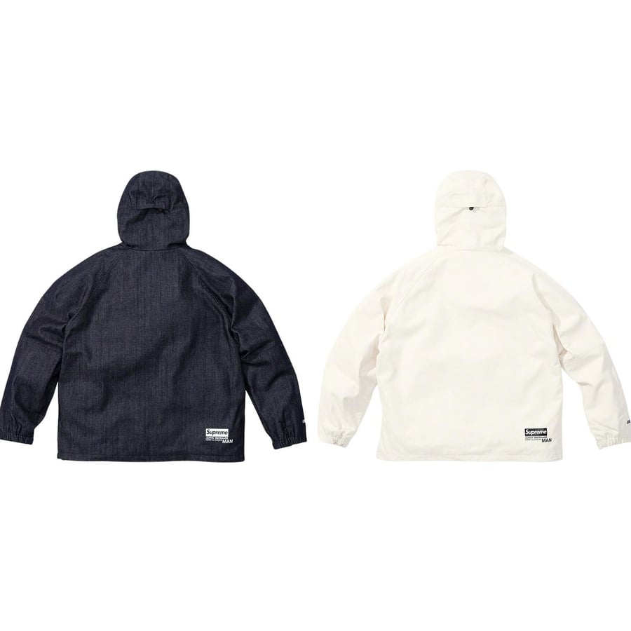 Details on Supreme JUNYA WATANABE COMME des GARÇONS MAN GORE-TEX Denim Parka  from fall winter
                                                    2021 (Price is $468)