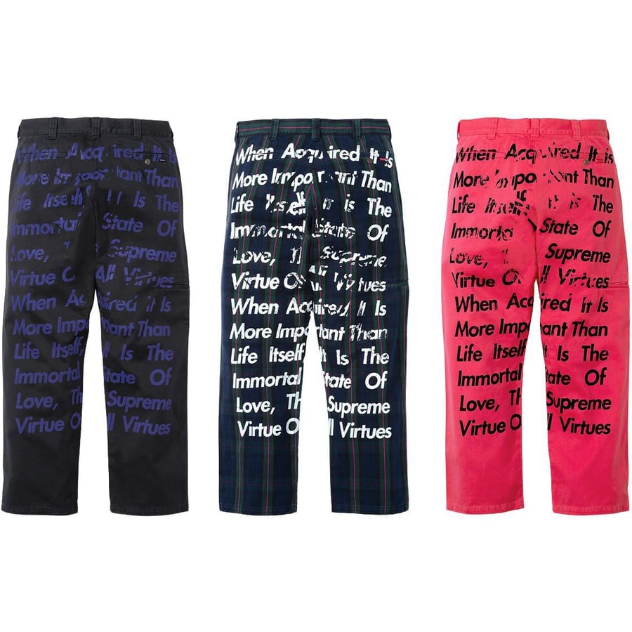 Supreme Supreme JUNYA WATANABE COMME des GARÇONS MAN Printed Work Pant for fall winter 21 season