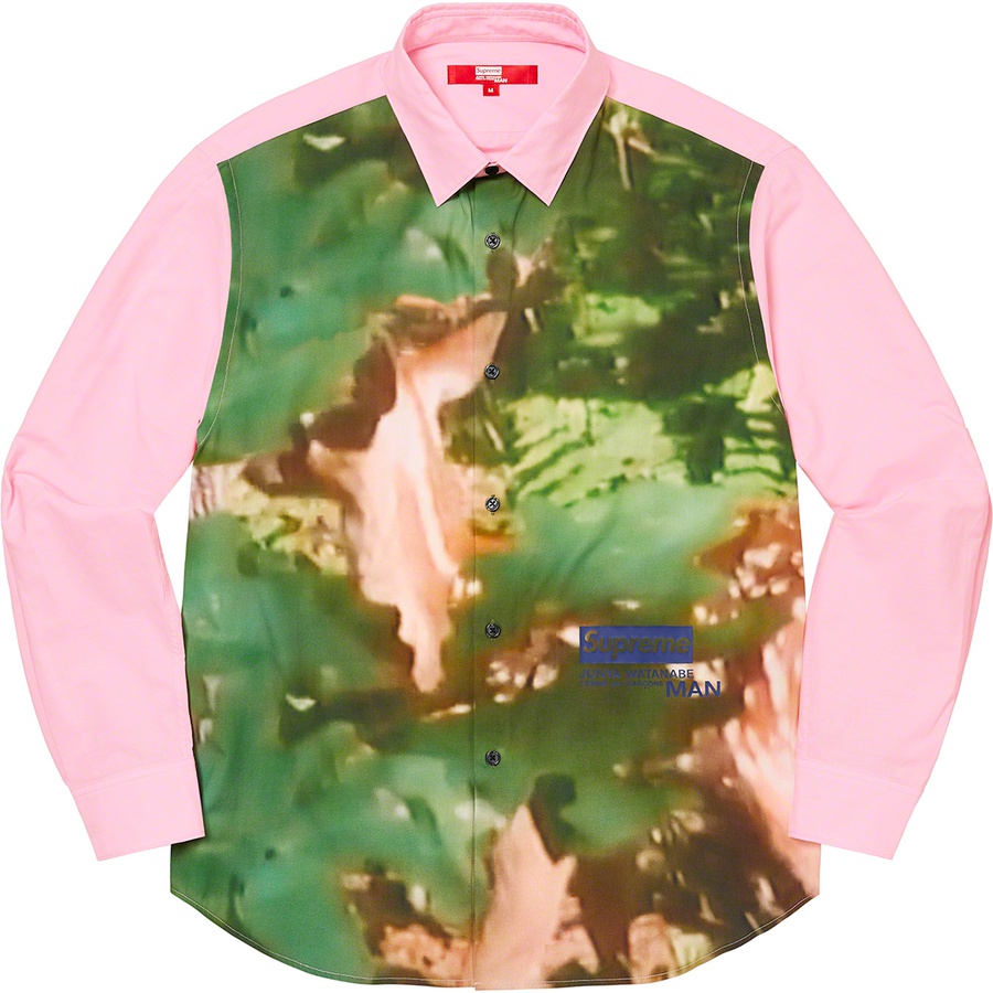 Details on Supreme JUNYA WATANABE COMME des GARÇONS MAN Nature Shirt Pink from fall winter 2021 (Price is $188)