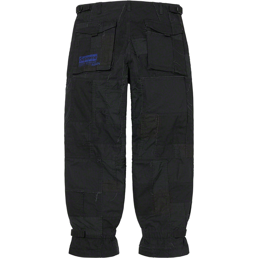 Details on Supreme JUNYA WATANABE COMME des GARÇONS MAN Patchwork Cargo Pant Black from fall winter
                                                    2021 (Price is $398)