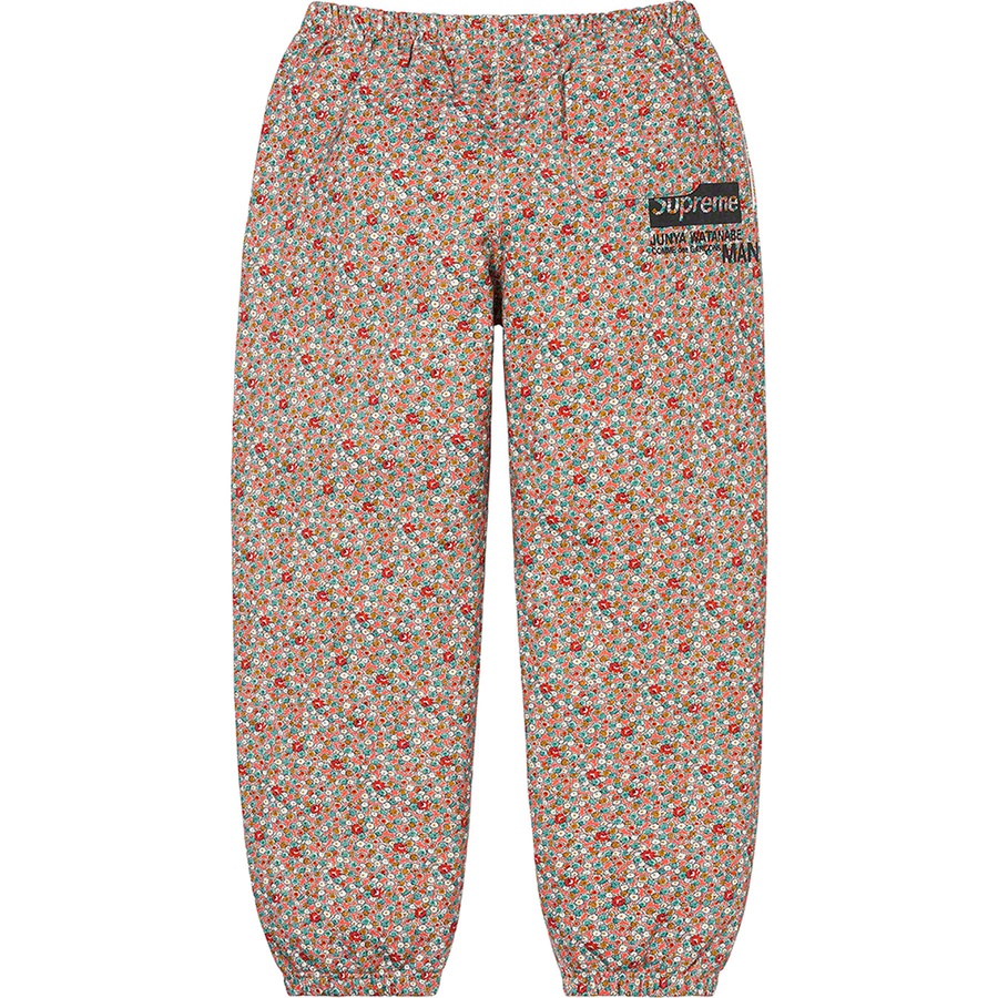 Details on Supreme JUNYA WATANABE COMME des GARÇONS MAN Sweatpant Pink Flowers from fall winter
                                                    2021 (Price is $168)