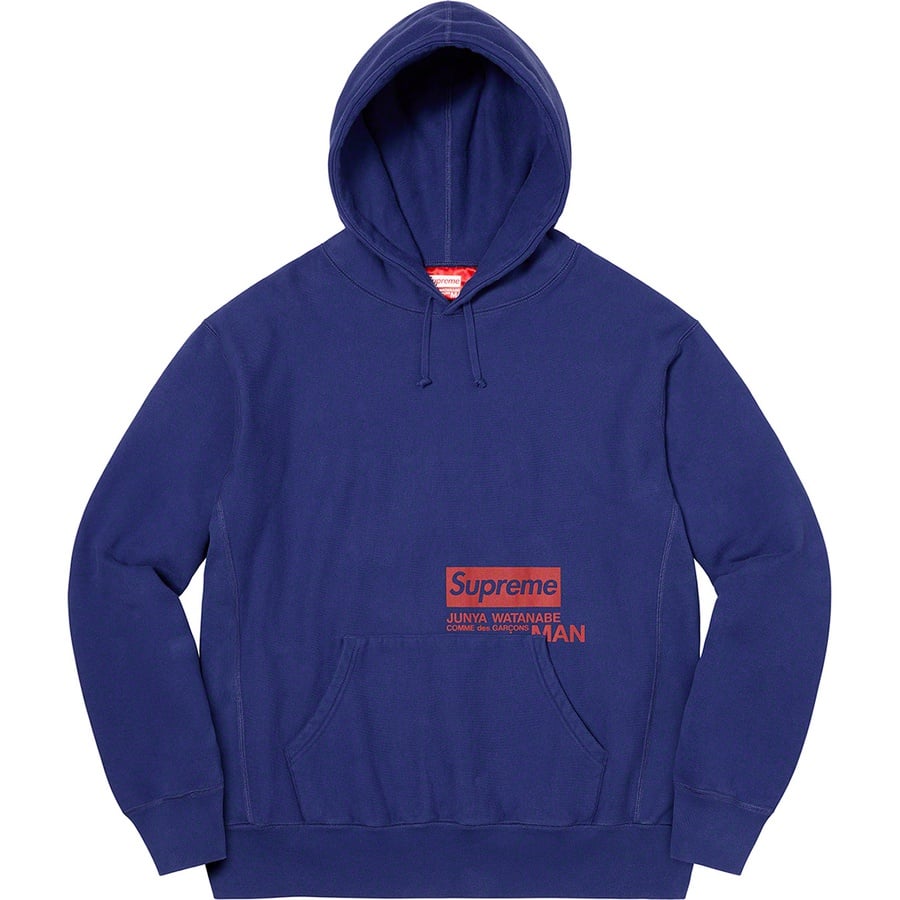 Details on Supreme JUNYA WATANABE COMME des GARÇONS MAN Hooded Sweatshirt Royal from fall winter
                                                    2021 (Price is $178)