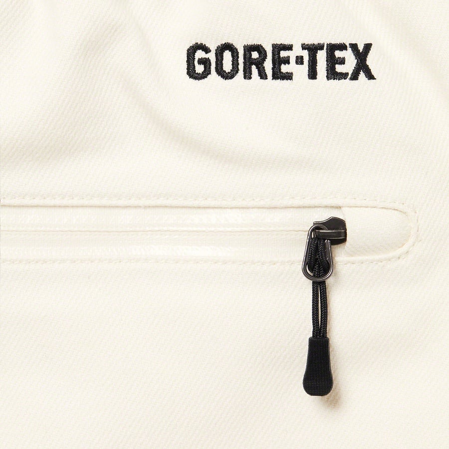 Details on Supreme JUNYA WATANABE COMME des GARÇONS MAN GORE-TEX Denim Pant Natural from fall winter
                                                    2021 (Price is $288)