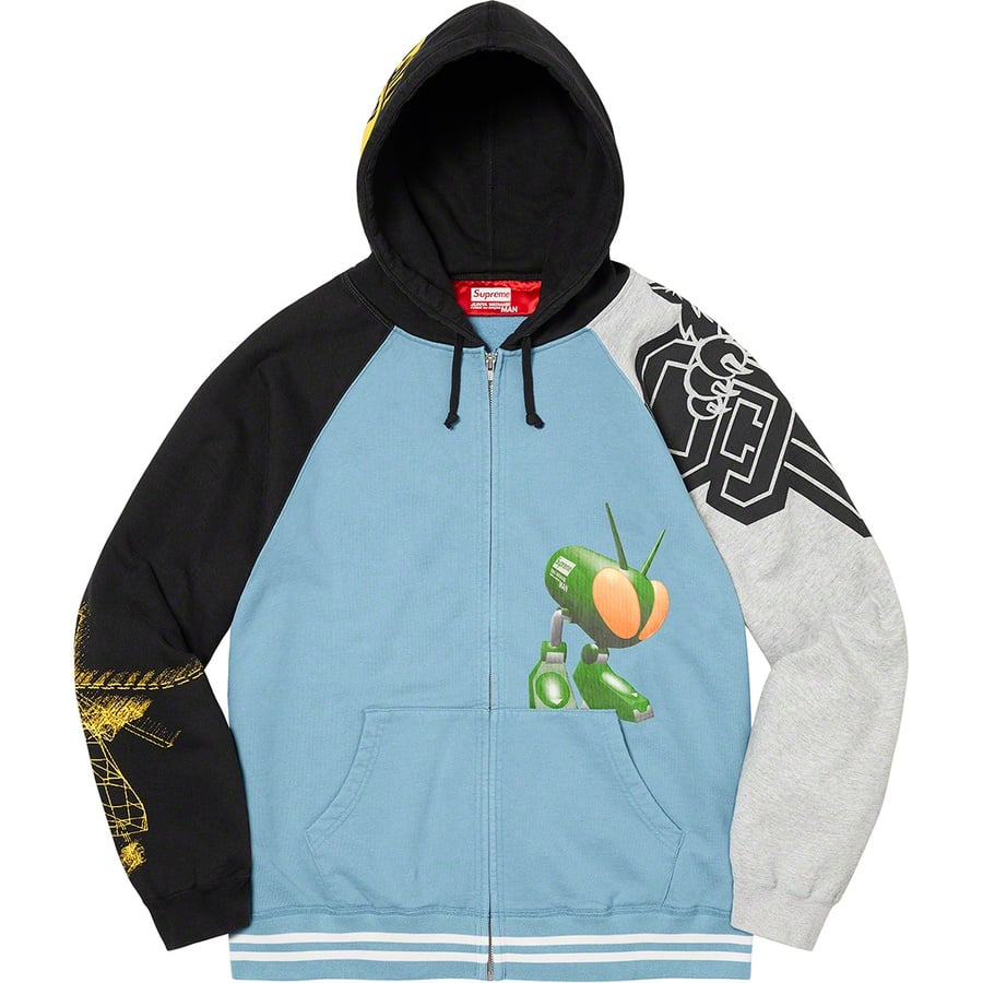 Details on Supreme JUNYA WATANABE COMME des GARÇONS MAN Zip Up Hooded Sweatshirt Dusty Blue from fall winter
                                                    2021 (Price is $228)