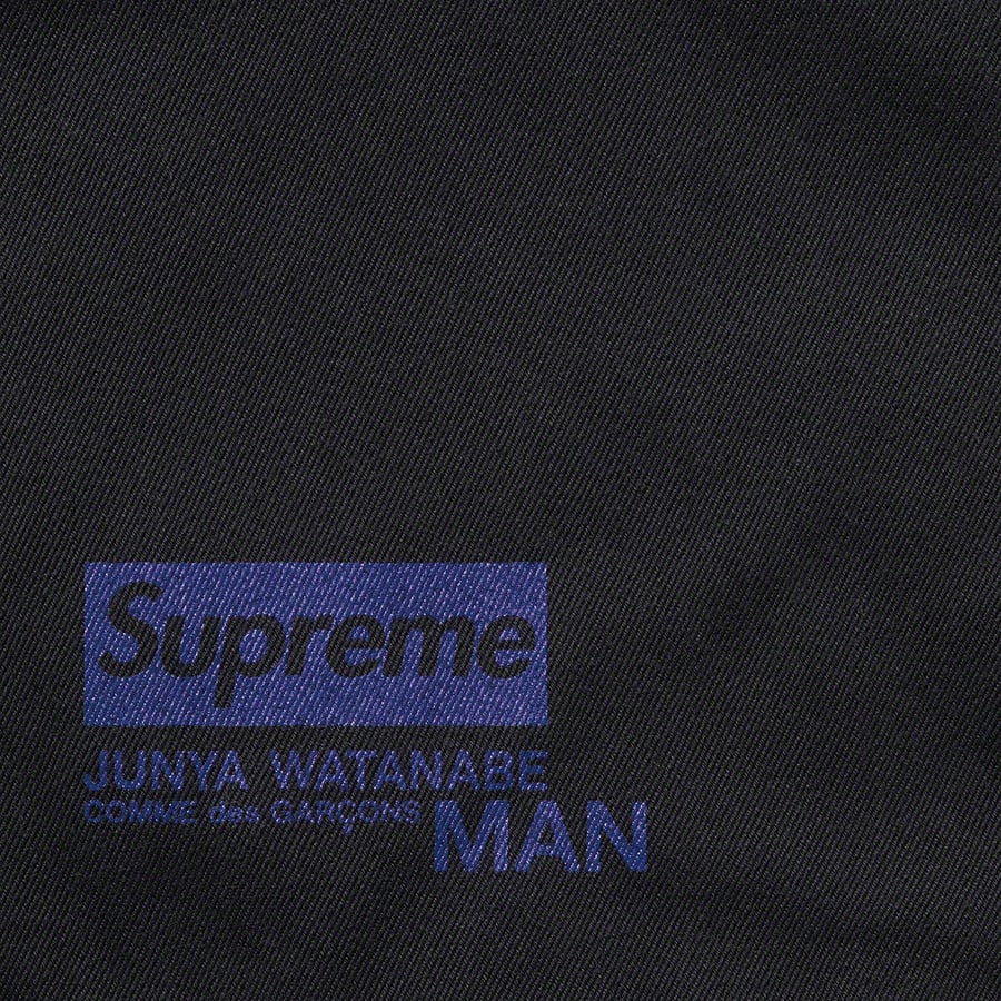 Details on Supreme JUNYA WATANABE COMME des GARÇONS MAN Printed Work Jacket Black from fall winter
                                                    2021 (Price is $288)