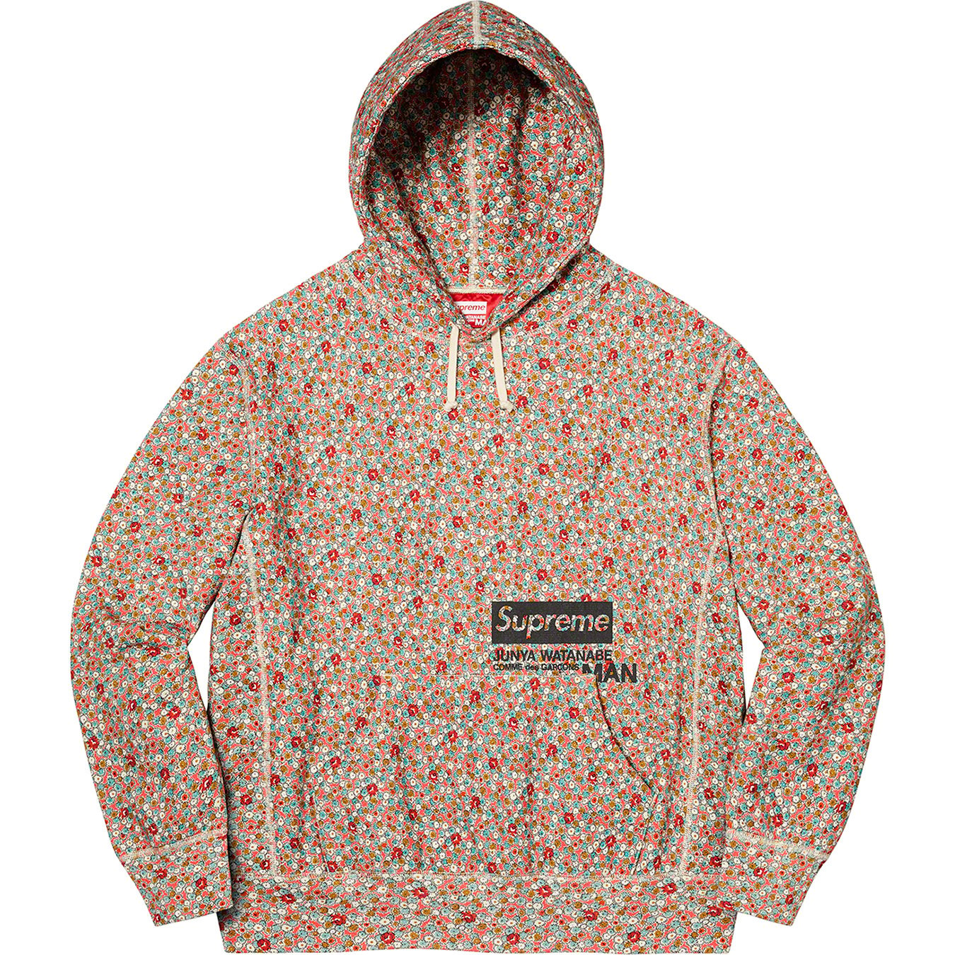 Louis Vuitton X Supreme Red Monogram Cotton Box Logo Hoodie XXXL