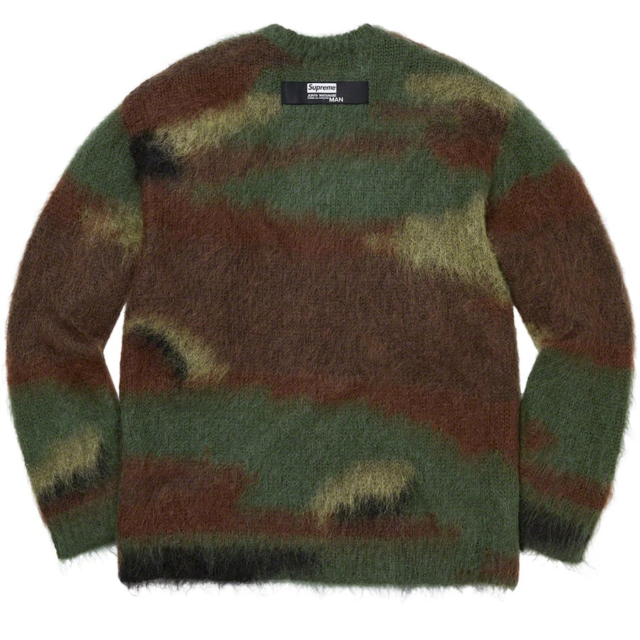 Details on Supreme JUNYA WATANABE COMME des GARÇONS MAN Brushed Camo Sweater Olive from fall winter 2021 (Price is $248)