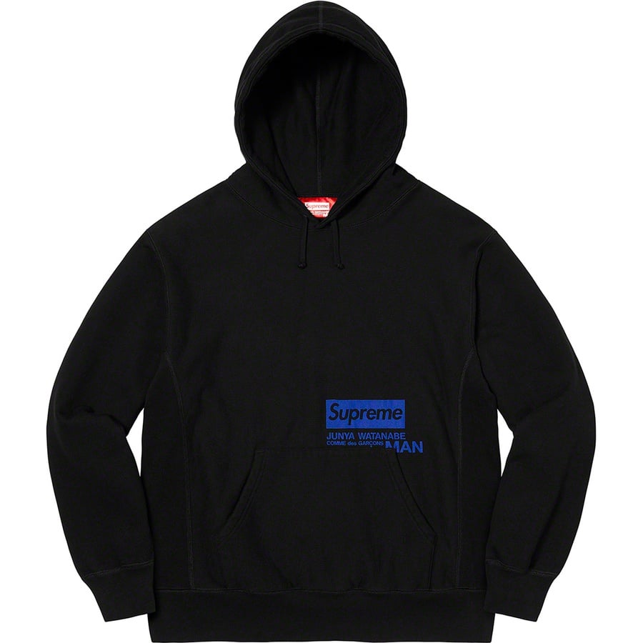 Details on Supreme JUNYA WATANABE COMME des GARÇONS MAN Hooded Sweatshirt Black from fall winter
                                                    2021 (Price is $178)
