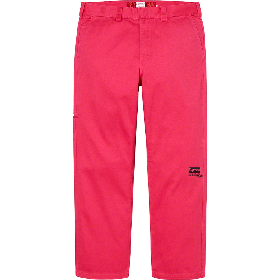Details on Supreme JUNYA WATANABE COMME des GARÇONS MAN Printed Work Pant Bright Pink from fall winter 2021 (Price is $188)