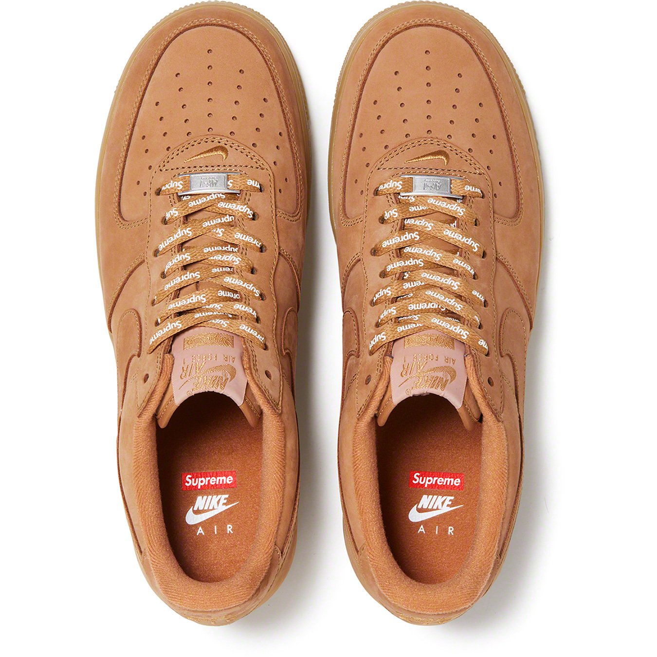 Supreme x Nike Air Force 1 Low Wheat Details