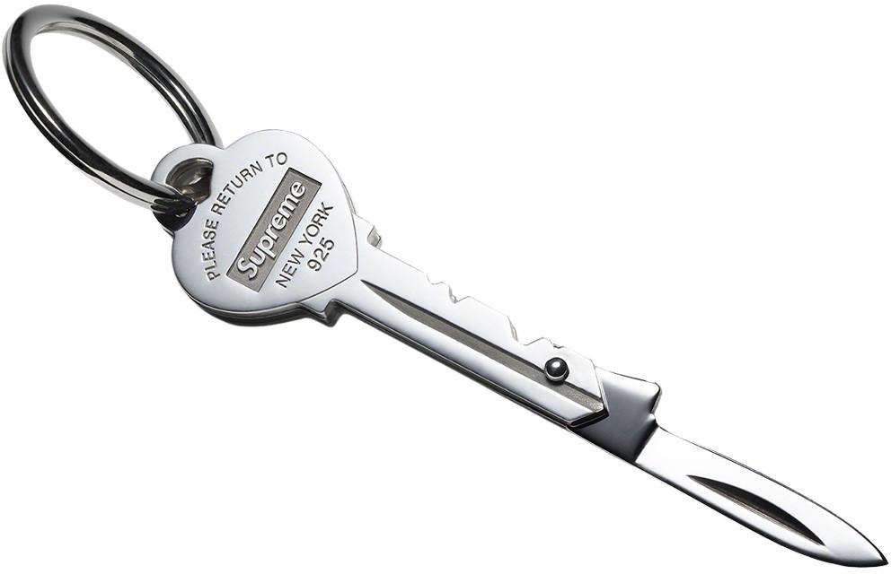 supreme tiffany heart knife key ring