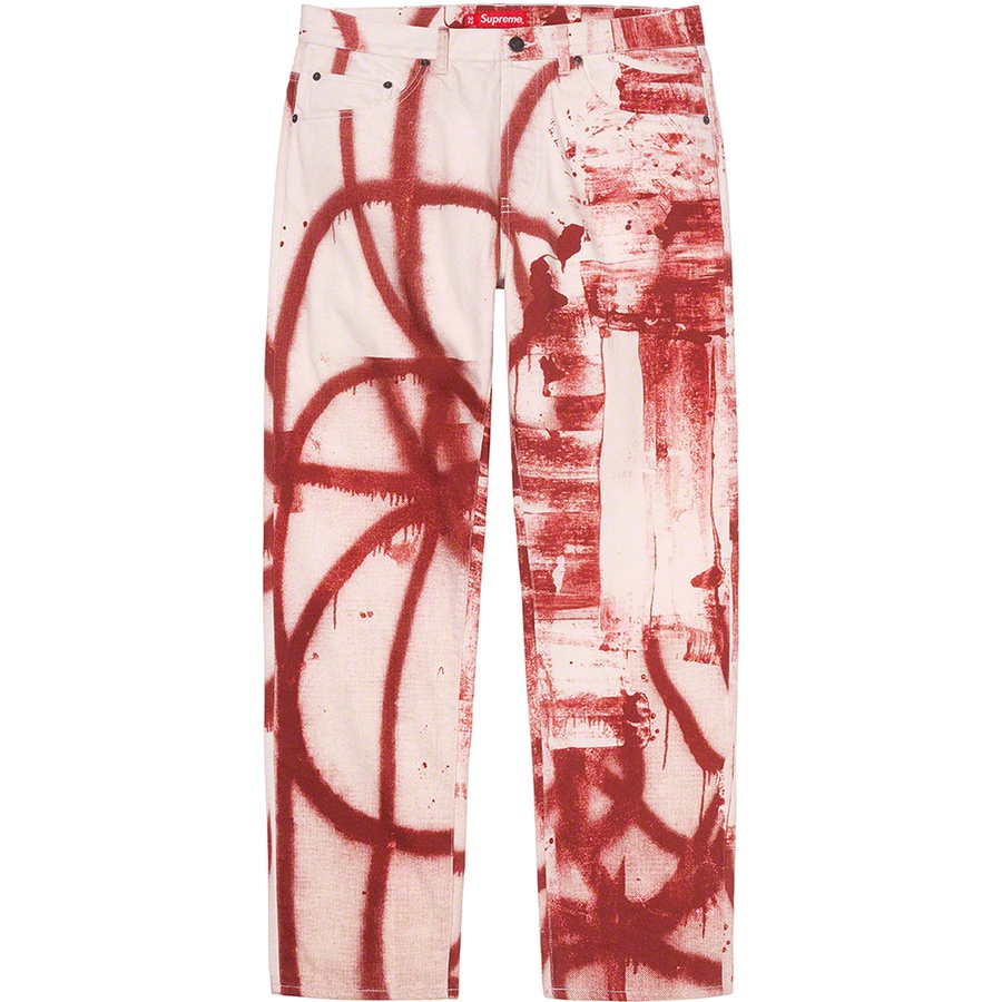 Details on Christopher Wool SupremeRegular Jean Red from fall winter
                                                    2021 (Price is $168)