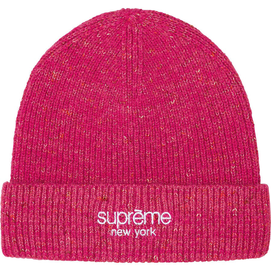 Details on Rainbow Speckle Beanie Pink from fall winter 2021 (Price is $48)