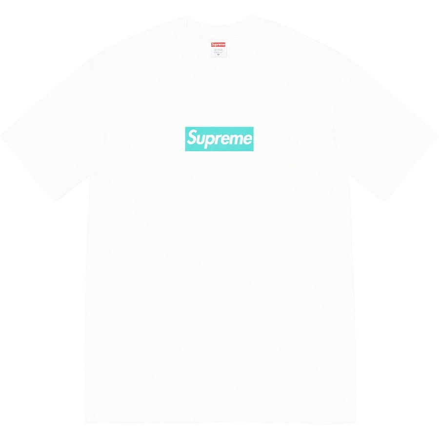 Details on Supreme Tiffany & Co. Box Logo Tee White from fall winter 2021 (Price is $54)