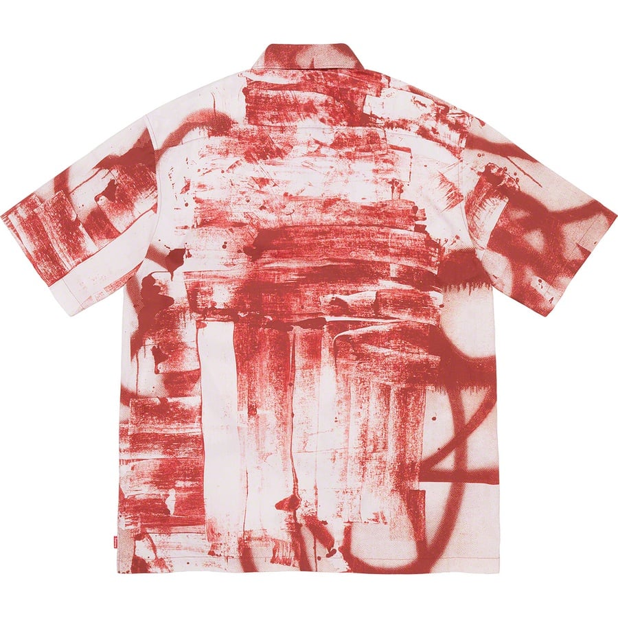 Details on Christopher Wool SupremeS S Shirt Red from fall winter 2021 (Price is $148)