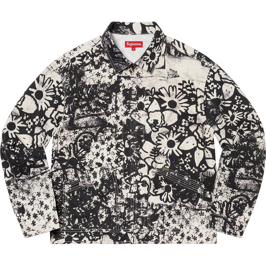 Details on Christopher Wool Supreme Denim Work Jacket Black from fall winter
                                                    2021 (Price is $228)