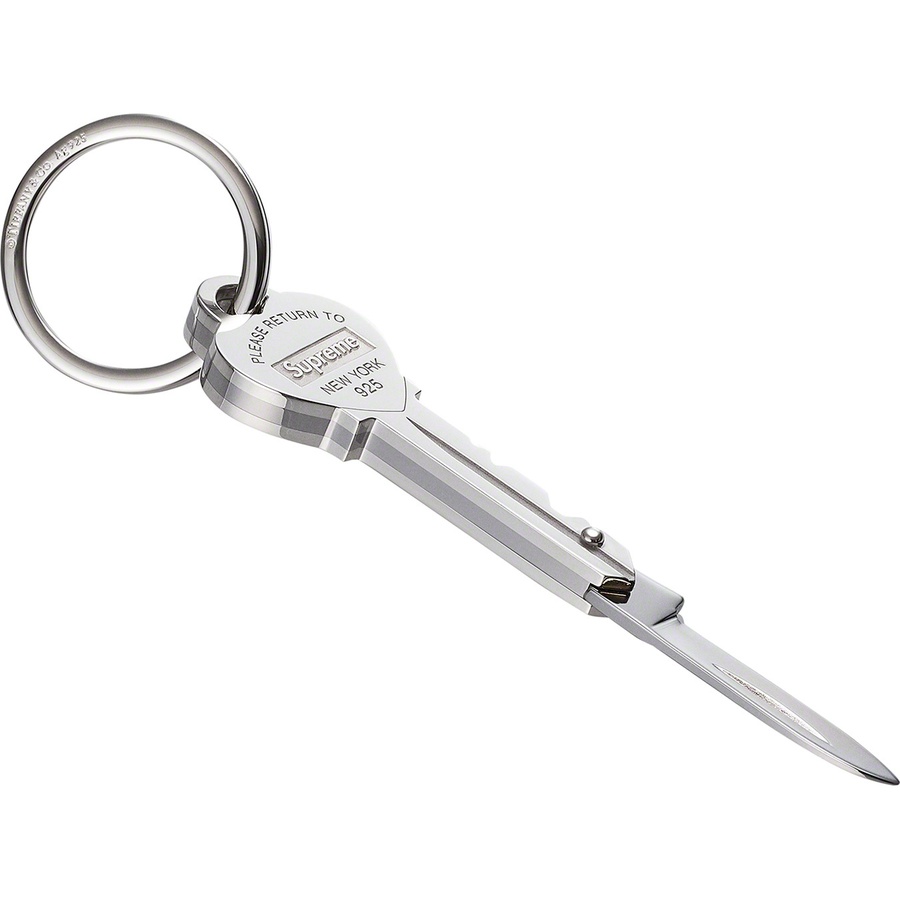 Details on Supreme Tiffany & Co. Return to Tiffany Heart Knife Key Ring Silver from fall winter
                                                    2021 (Price is $525)