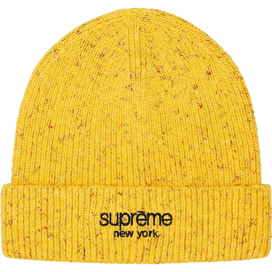 Details on Rainbow Speckle Beanie Yellow from fall winter
                                                    2021 (Price is $48)