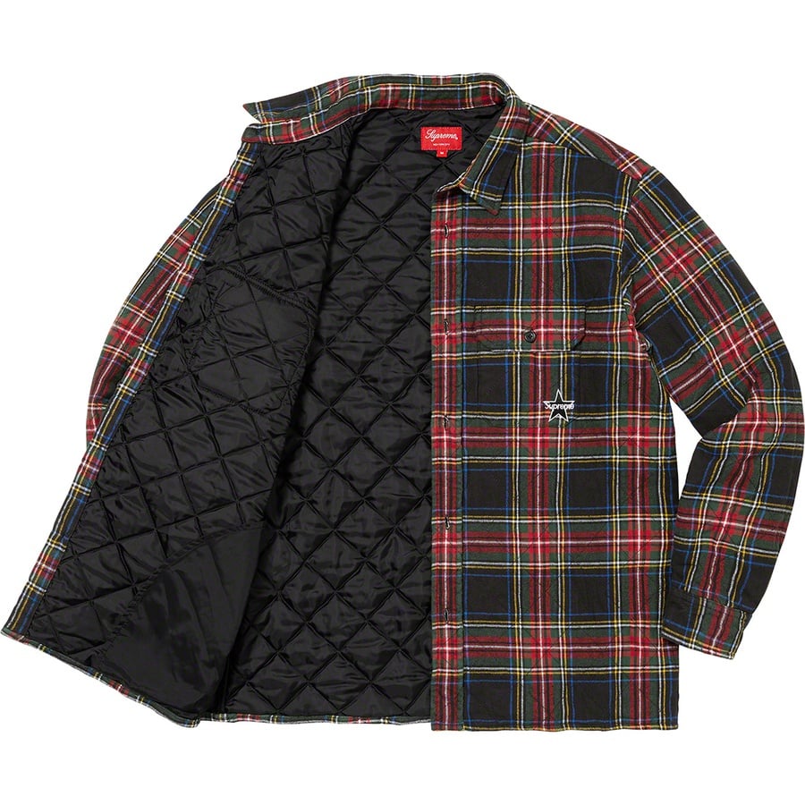 Details on Quilted Plaid Flannel Shirt Black from fall winter 2021 (Price is $148)