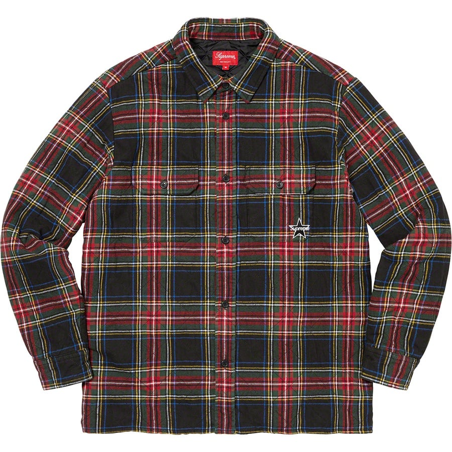 Supreme Quilted Plaid Flannel Shirt (FW21) - Black - $148