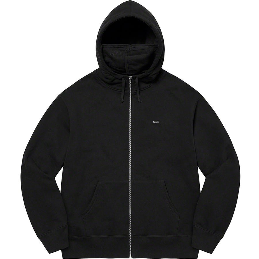 Details on Small Box Facemask Zip Up Hooded Sweatshirt Black from fall winter
                                                    2021 (Price is $168)