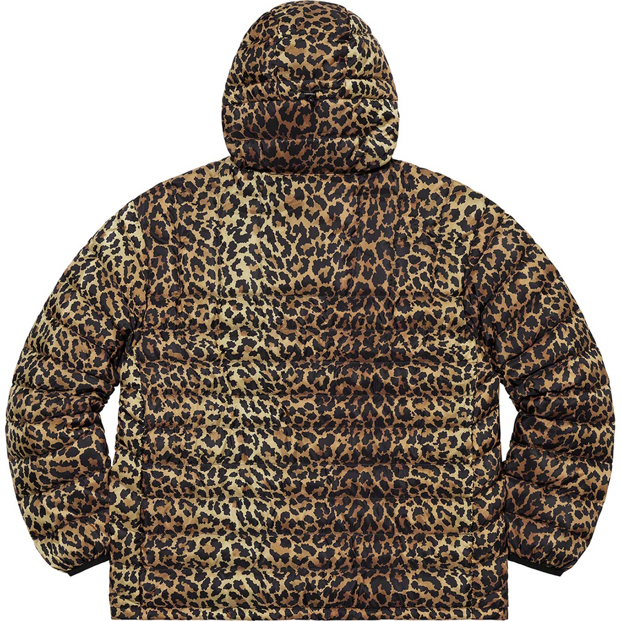 Details on Micro Down Half Zip Hooded Pullover Leopard from fall winter 2021 (Price is $238)