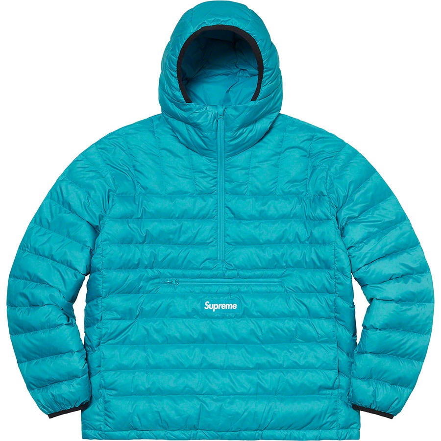 Details on Micro Down Half Zip Hooded Pullover Teal from fall winter
                                                    2021 (Price is $238)