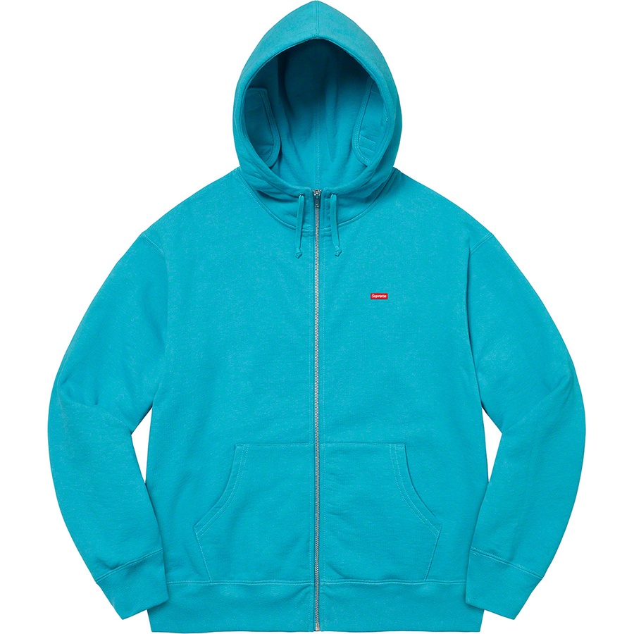 Details on Small Box Facemask Zip Up Hooded Sweatshirt Cyan from fall winter
                                                    2021 (Price is $168)