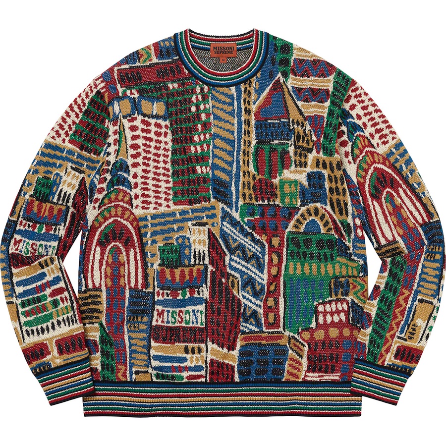 Details on Supreme Missoni Sweater Burgundy from fall winter 2021 (Price is $298)