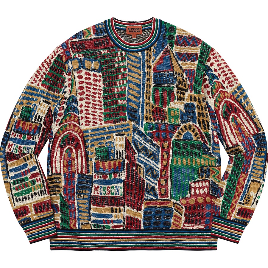 Details on Supreme Missoni Sweater Burgundy from fall winter
                                                    2021 (Price is $298)