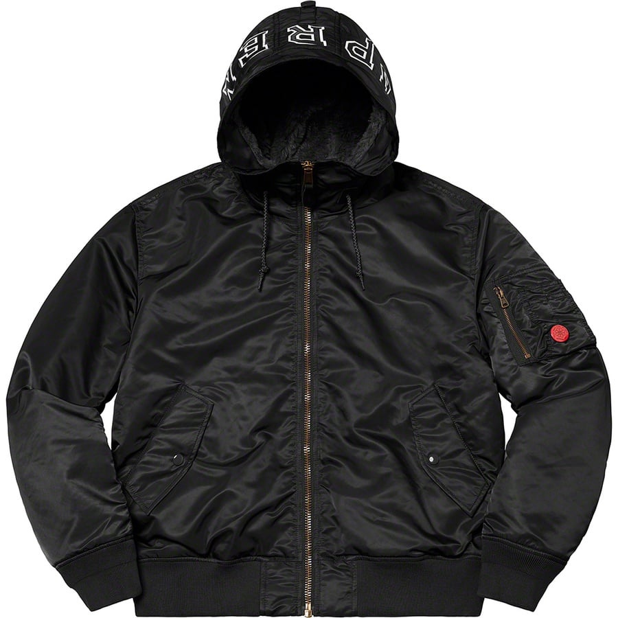 Details on Hooded MA-1 Black from fall winter
                                                    2021 (Price is $328)