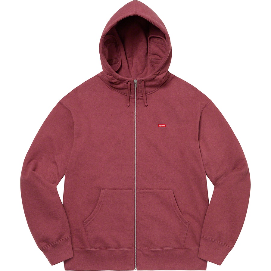 Details on Small Box Facemask Zip Up Hooded Sweatshirt Plum from fall winter 2021 (Price is $168)