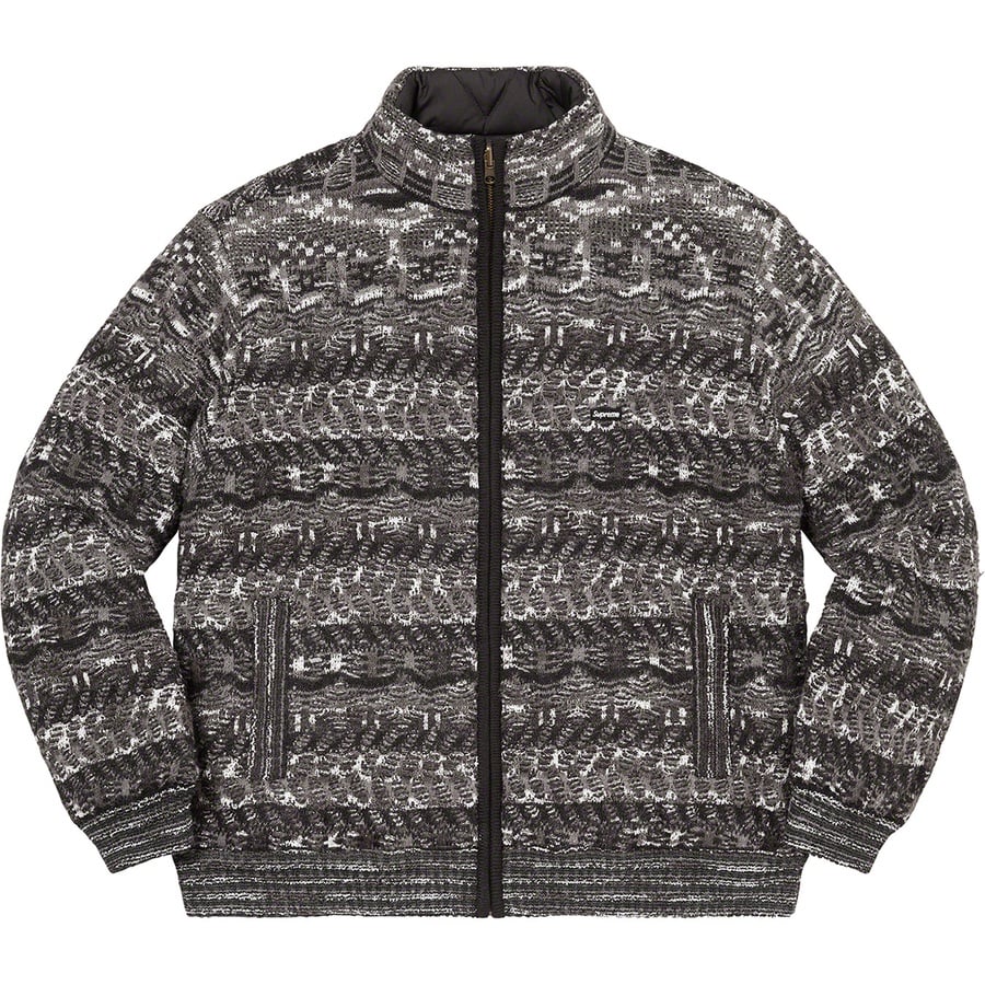 Details on Supreme Missoni Reversible Knit Jacket Black from fall winter 2021 (Price is $498)