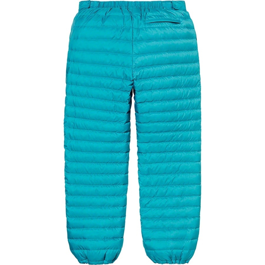 Details on Micro Down Pant Teal from fall winter 2021 (Price is $188)
