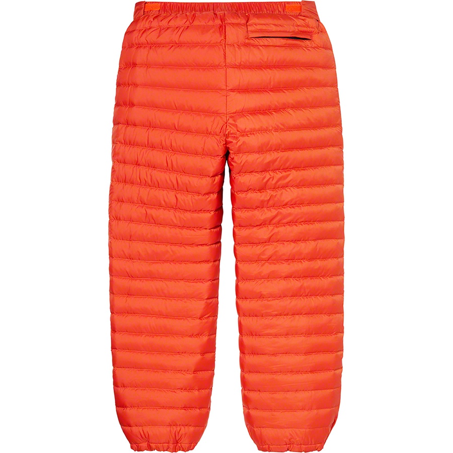 Details on Micro Down Pant Dark Orange from fall winter 2021 (Price is $188)