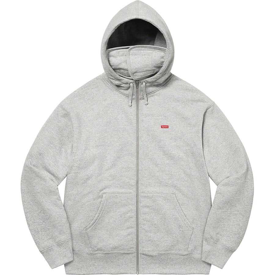 Details on Small Box Facemask Zip Up Hooded Sweatshirt Heather Grey from fall winter
                                                    2021 (Price is $168)