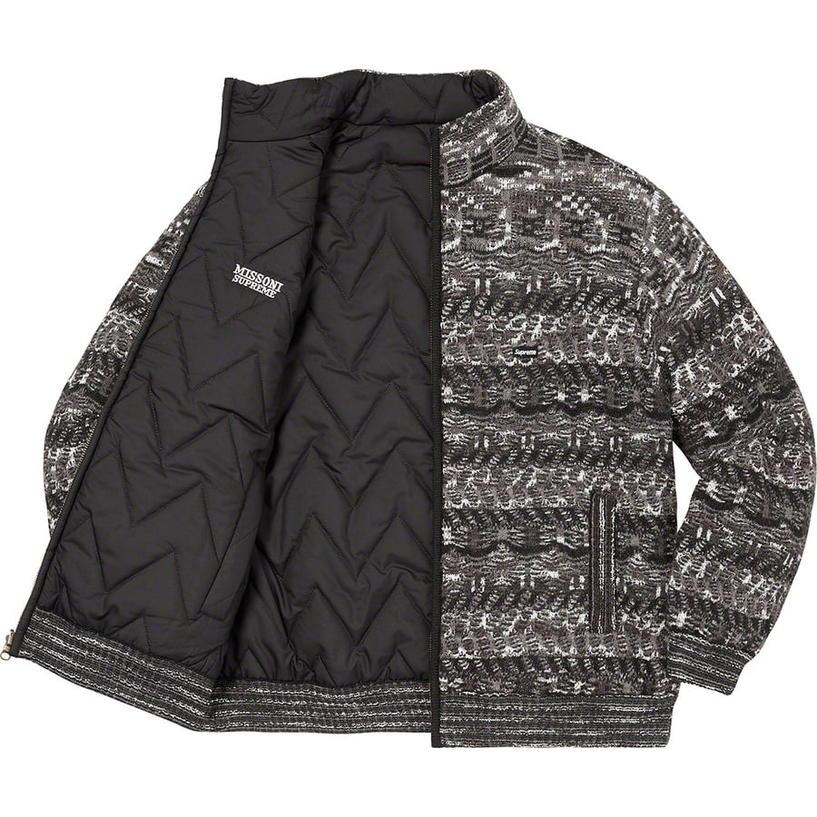 Details on Supreme Missoni Reversible Knit Jacket Black from fall winter 2021 (Price is $498)