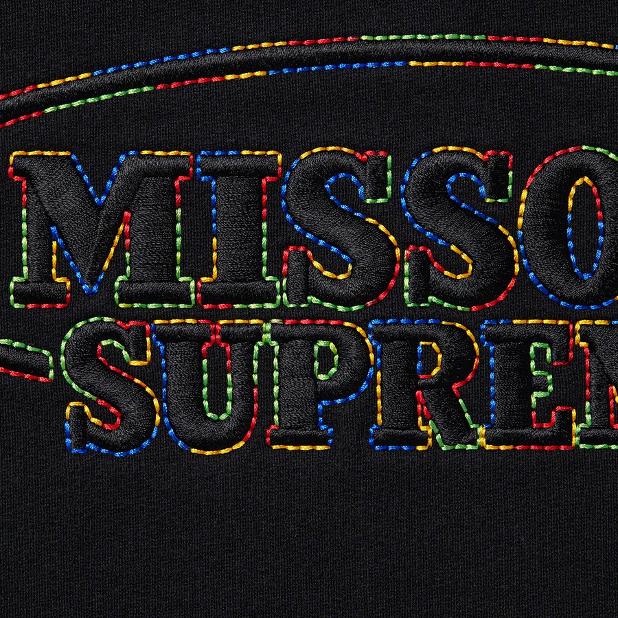 Details on Supreme Missoni Hooded Sweatshirt Black from fall winter 2021 (Price is $178)