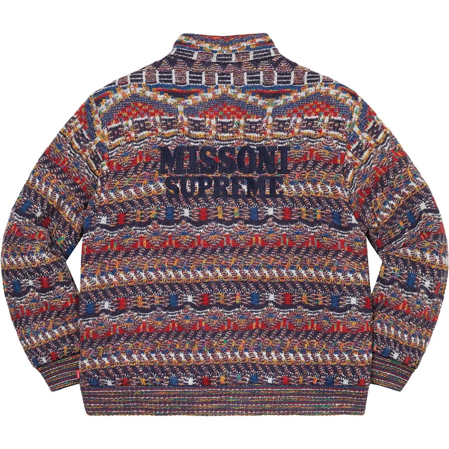 Details on Supreme Missoni Reversible Knit Jacket Navy from fall winter
                                                    2021 (Price is $498)