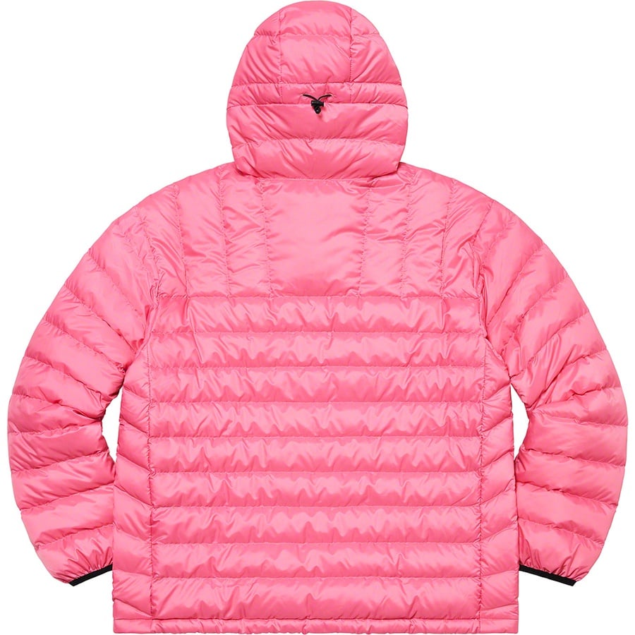 Details on Micro Down Half Zip Hooded Pullover Pink from fall winter
                                                    2021 (Price is $238)