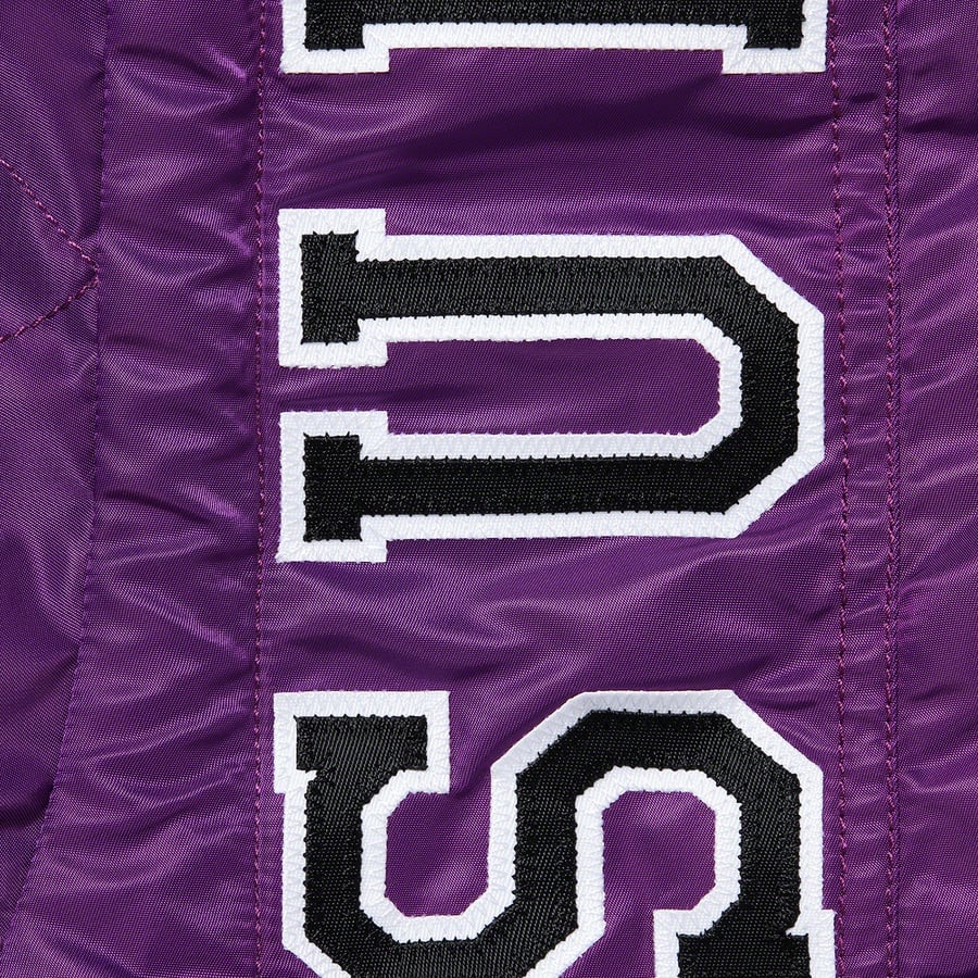 Details on Hooded MA-1 Purple from fall winter
                                                    2021 (Price is $328)