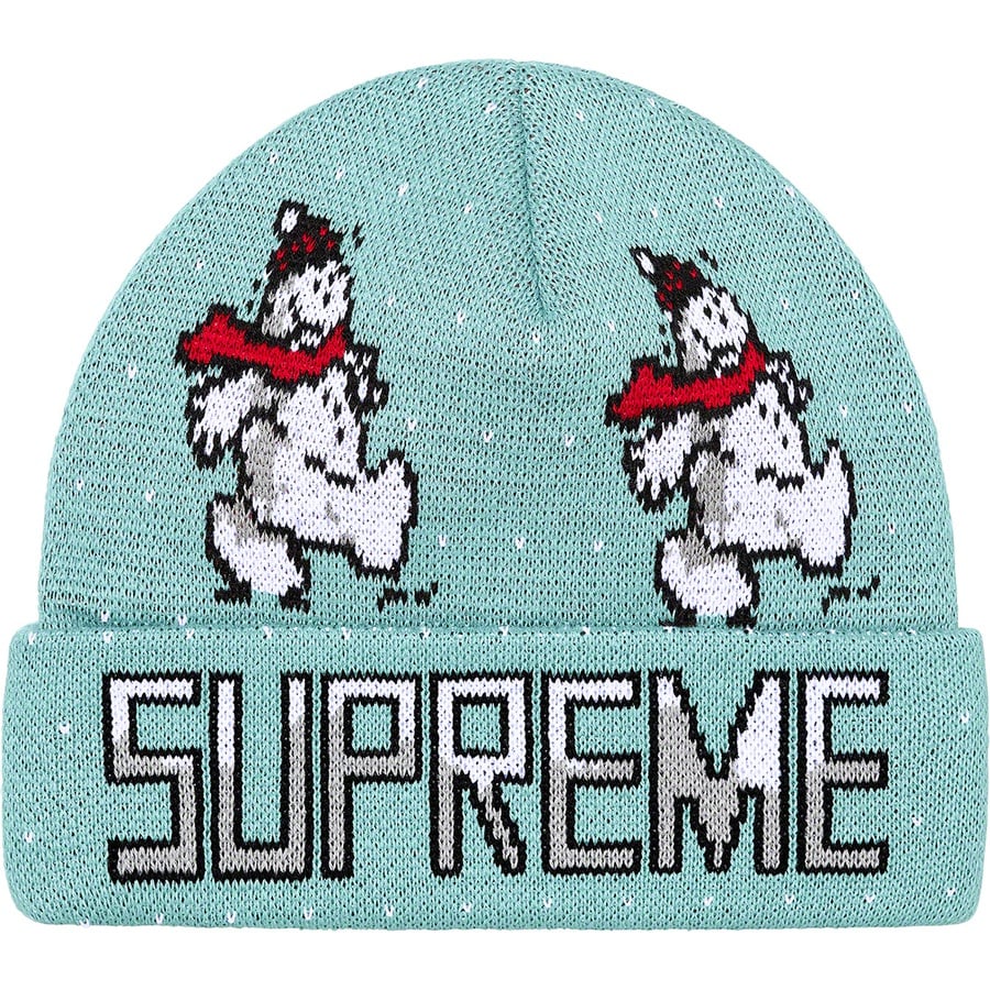 Details on Snowman Beanie Pale Mint from fall winter
                                                    2021 (Price is $38)