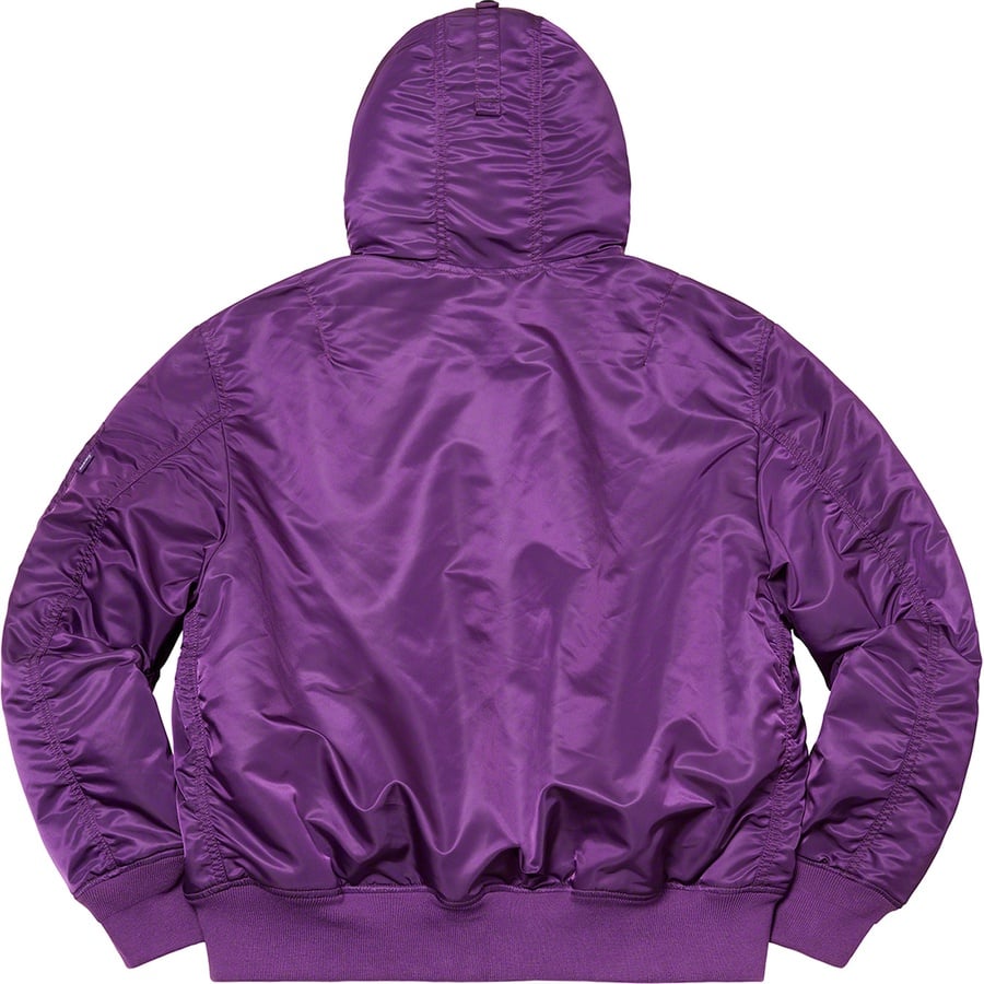 Details on Hooded MA-1 Purple from fall winter
                                                    2021 (Price is $328)