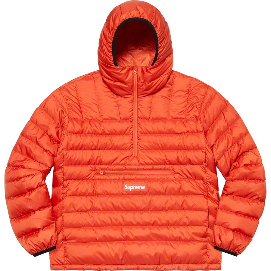 Supreme Micro Down Half Zip Hooded Pullover (FW21) - Dark Orange - $238