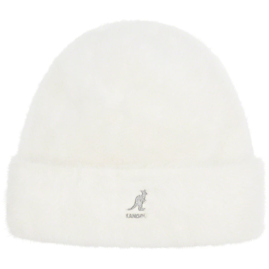 Details on Supreme Kangol Furgora Beanie White from fall winter 2021 (Price is $68)