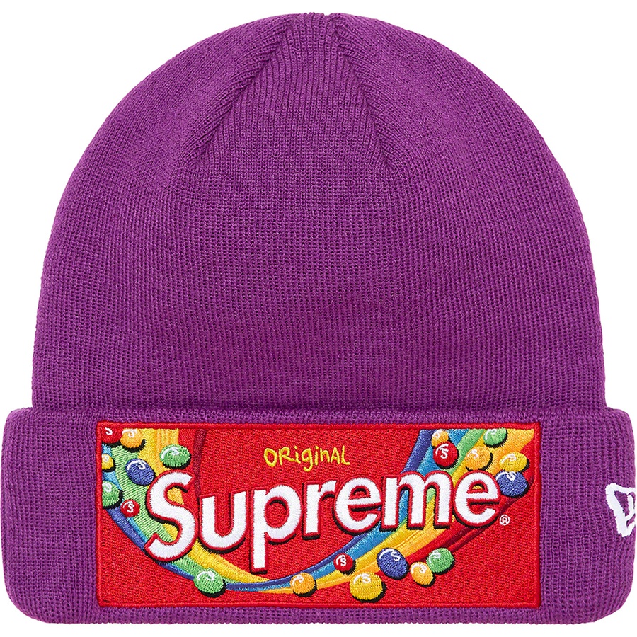 Details on Supreme Skittles <wbr>New Era Beanie Purple from fall winter
                                                    2021 (Price is $44)