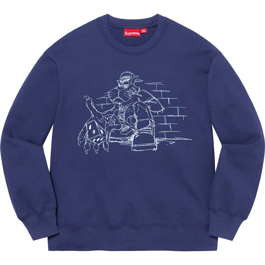 Details on Dice Crewneck Washed Navy from fall winter
                                                    2021 (Price is $148)