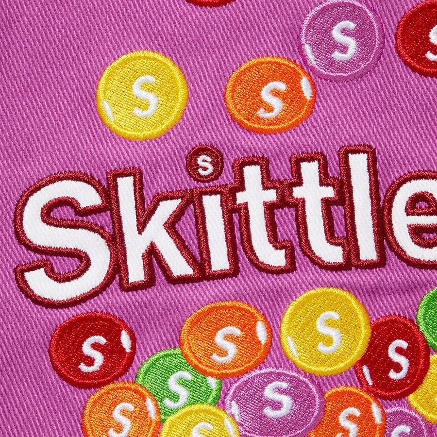 Details on Supreme Skittles <wbr>Mitchell & Ness Varsity Jacket Purple from fall winter
                                                    2021 (Price is $368)