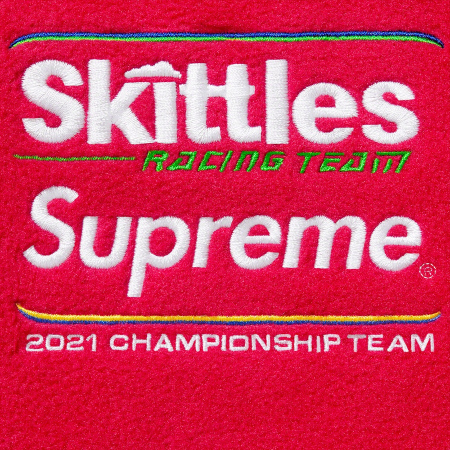 Details on Supreme Skittles Polartec Pant Red from fall winter
                                                    2021 (Price is $188)