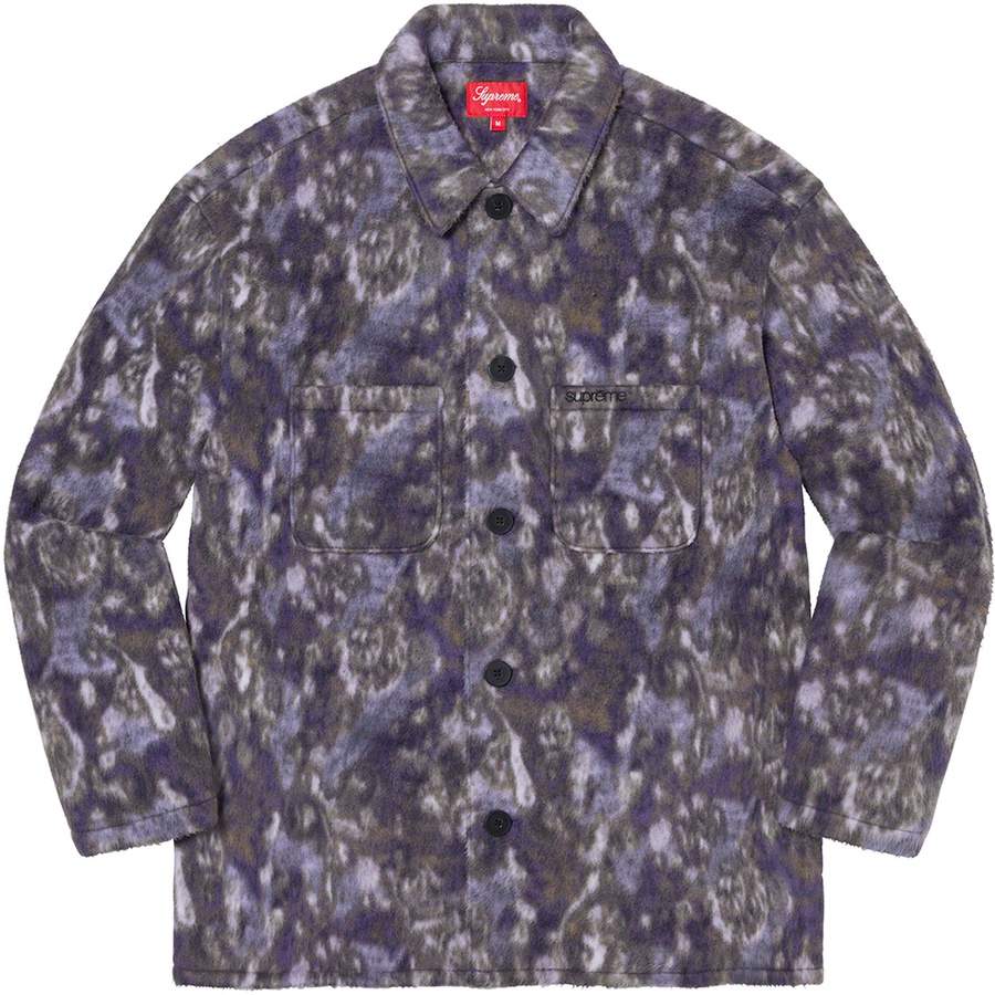 Details on Paisley Fleece Shirt Purple from fall winter
                                                    2021 (Price is $138)